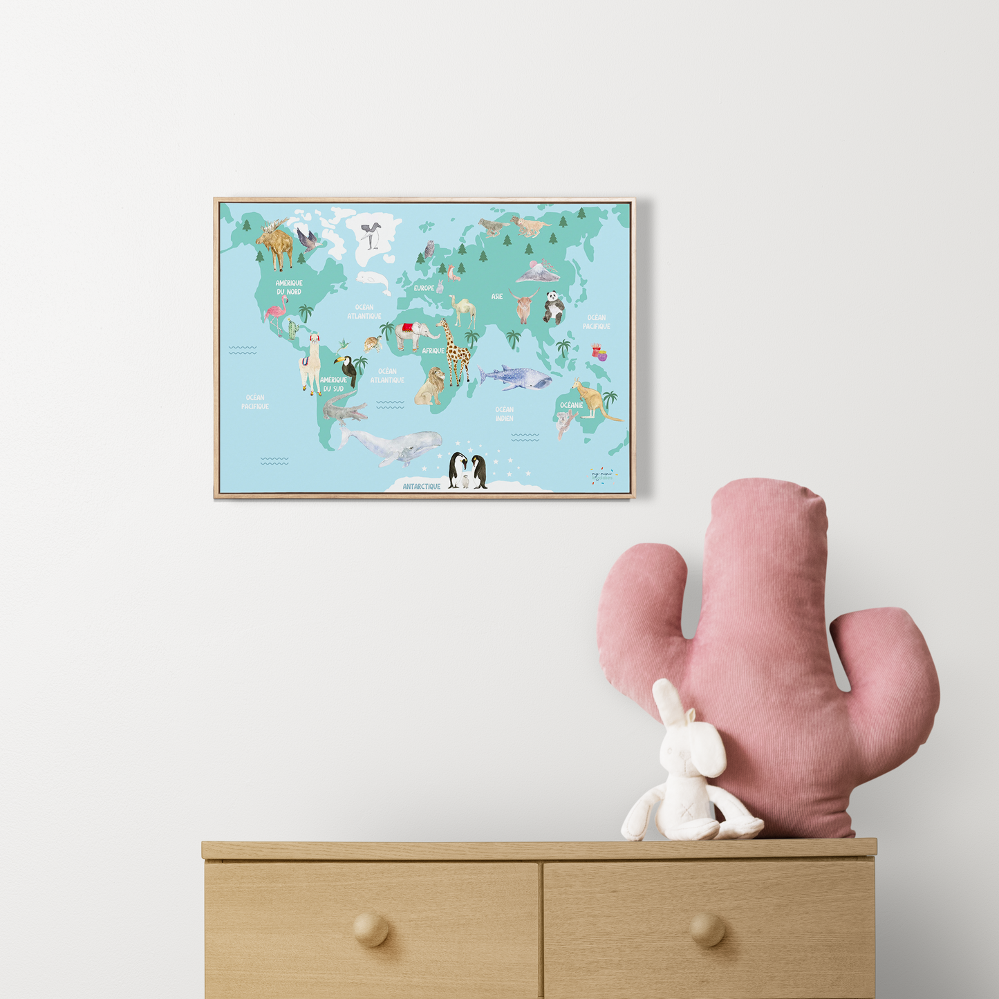 poster carte du monde chambre enfant