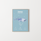 Poster naissance personnalise requin baleine